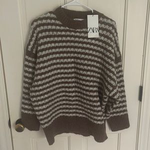 Zara brown striped sweater